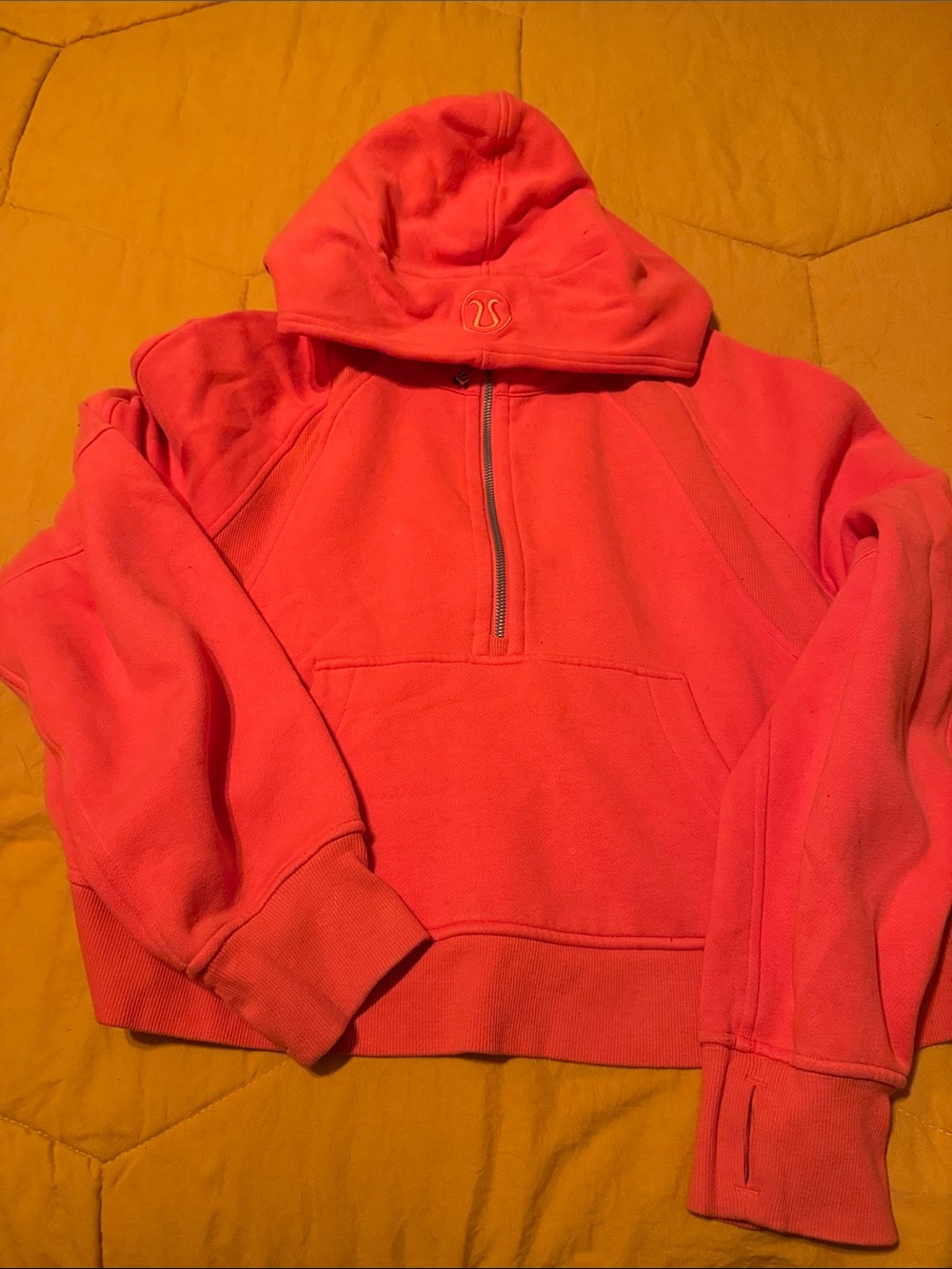 Lululemon coral scuba Half-Zip Hoodie